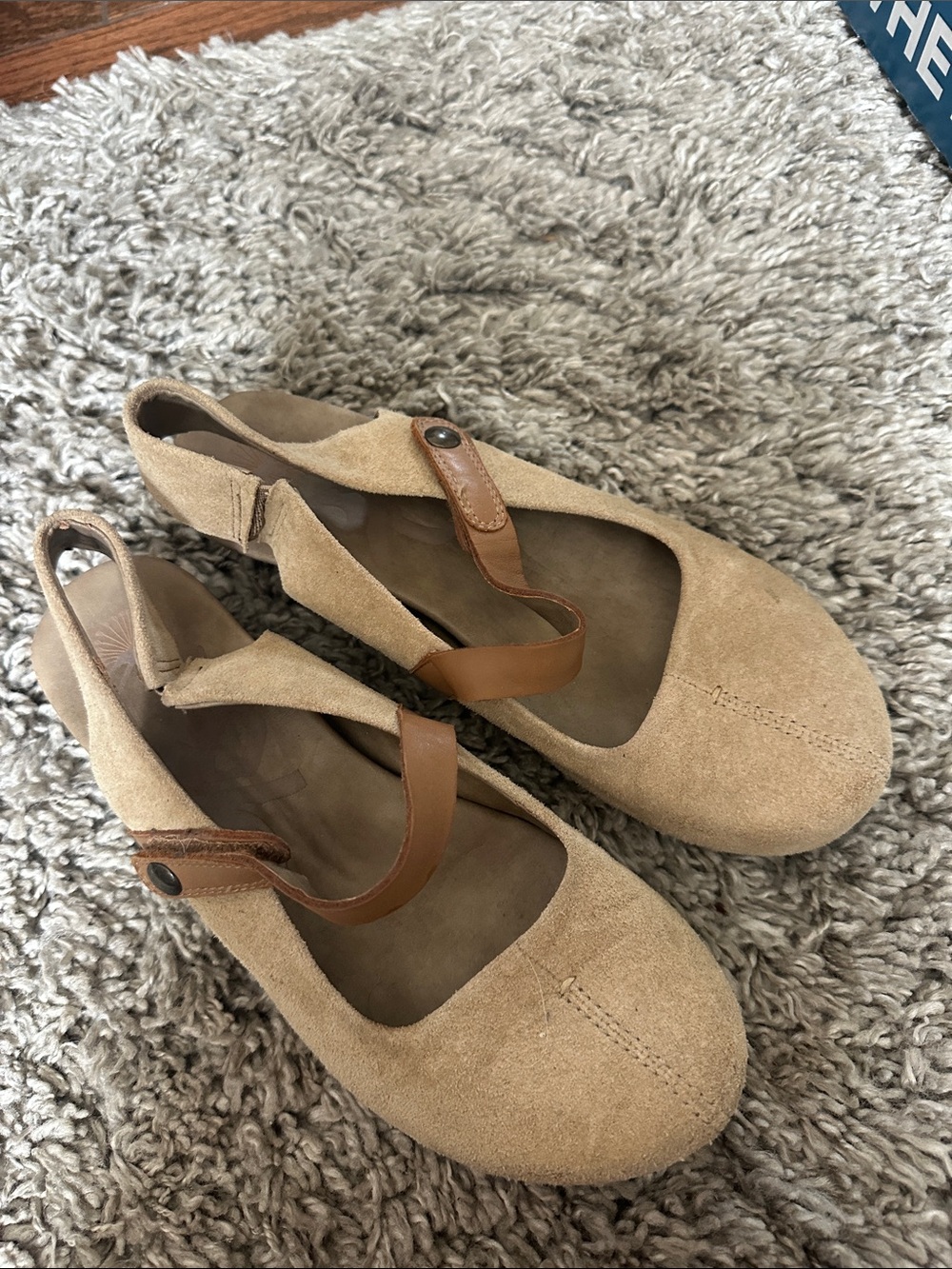 OTBT Tan Suede Slingback with Brown Strap